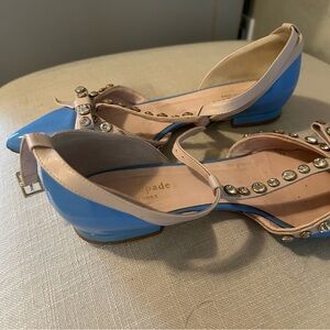 Kate Spade Blue and Pink Flats with Embellishments